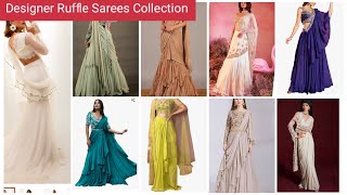 Designer Ruffle Sarees 🔥🫶 New Style Frill Saree Collection  Latest Sarees Design Party Wear Saree [upl. by Golightly33]