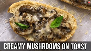 Incredibly Cheesy Creamy Sautéed Mushrooms on Toast for Breakfast [upl. by Ettennaej]