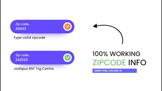 Find City State Info Using Zip Code and Its Validation Using Html Css and Javascript [upl. by Mccreary46]