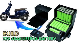 72v 45Ah Lifepo4 battery build for Ebike  66 Cell 32140 Battery JK BMS 100A [upl. by Name]