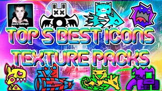 TOP 5 BEST EPIC ICON TEXTURE PACKS FOR GEOMETRY DASH 211 51  Irving Soluble [upl. by Colb26]