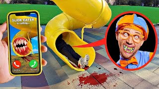 BLIPPI se fait MANGER par SLIDE EATER dans la VRAIE VIE [upl. by Lash925]