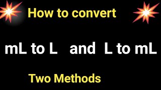 How to Convert MillilitremL to LitreL and LitreL to MillilitremLmL into LL into mL [upl. by Aevin]