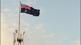 SPRING in CANBERRA Australian National Flag Flying over PARLIAMENT [upl. by Mclaughlin]