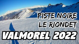 Valmorel 2022  Noire du Riondet le long du téléski  Piste noire Le Riondet [upl. by Lashond]