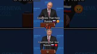 countries That Hate Russia Vs countries That love Russia shorts shortsvideo [upl. by Kelam]