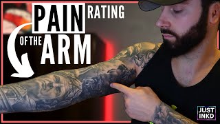 RATING 15 Tattoo Pain LEVELS of the ARM [upl. by Eirroc]