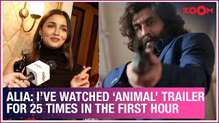 Alia Bhatts CUTE reaction on Ranbir Kapoors Animal trailer quotI am one of thosequot  Exclusive [upl. by Amiarom]