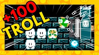 Mas de 100 Trolleos en este Nivel Troll Super Mario Maker 2 [upl. by Aillicec]