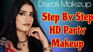 StepbyStep Diwali Makeup  Flawless HD Look with Cut Crease Eyes [upl. by Darce157]