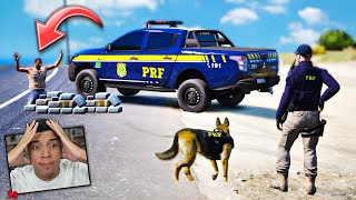 GTA V  MOD POLICIA  PATRULHA DA PRF COM APOIO DO CÃO FAREJADOR DEU MUITO BOM [upl. by Iahcedrom]