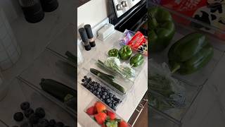 fridge restock🍒🥦✨ fridgerestock fridge restock asmr organization kitchen [upl. by Burrows]