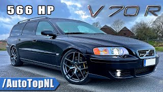 566HP VOLVO V70R 304KMH REVIEW on AUTOBAHN by AutoTopNL [upl. by Elik]