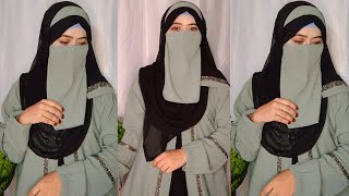 New Hijab Styles ✨  Easy Hijab Style With Abaya  Simple Hijab Tutorial With Nose Piece [upl. by Samau]