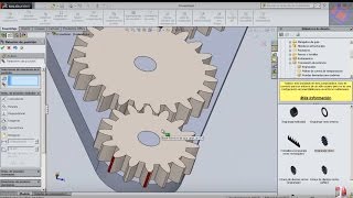 REDUCTOR DE VELOCIDAD ENGRANAJE EN SOLIDWORKS 2014 [upl. by Annayhs]