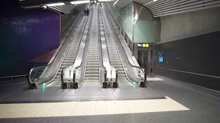 Sweden Stockholm City train station 2X escalator 1X elevator  going up [upl. by Annirok]