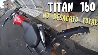 TITAN 160 SEM RETROVISOR COM ESCAPAMENTO GP COMPETITION [upl. by Yesdnil]