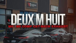 DEUX M HUIT  FMF BMW M8M8 COMP VALVED CATBACK EXHAUST W SOUNDS [upl. by Ahsia88]