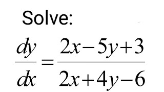 Solve dydx 2x5y32x4y6  Equations reducible to homogeneous differential equations [upl. by Mencher]