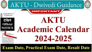 Academic Calendar 20242025 aktu news aktu latest news aktu odd sem exam date aktu exam date [upl. by Efeek570]