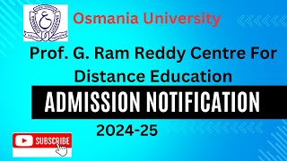 🛑OSMANIA UNIVERSITY DISTANCE EDUCATION ADMISSION NOTIFICATION 2024🛑 [upl. by Rickart]