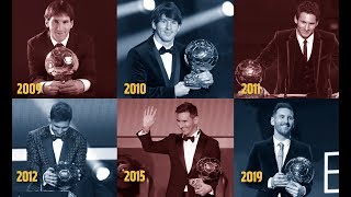 Relive Leo Messis six Ballon dOr triumphs [upl. by Wanfried729]