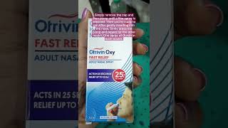 Otrivin Oxy Nasal Spray How to Use trendingvideo youtubeshort [upl. by Iorgos]