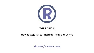 How to Change Your Resume Template Colors  The Art of Resume Templates [upl. by Feodora]