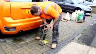 How to install a telescopic security post onto a block paved domestic driveway [upl. by Vassell]