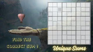 A mindblowing Unique Sums Killer Sudoku [upl. by Comras]