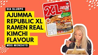 AJUMMA REPUBLIC XL RAMEN KIMCHI FLAVOUR  Instant NoodleRamen Review [upl. by Issie]