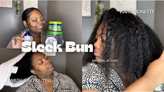 The ONLY sleek low bun tutorial you NEED  Natural 4C HAIR  METHOD amp Tips [upl. by Akeimat668]