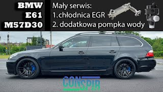 BMW E61 M57D30  Serwis chłodnica EGR dodatkowa pompka wody [upl. by Lyckman]