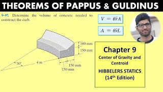 Theorems of pappus and Guldinus CENTROID  Chapter 9 Hibbeler Statics 14th Engineers Academy [upl. by Anaihk]