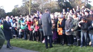 The Royal Family at Sandringham Christmas Day 2014 [upl. by Fellows]