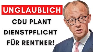 Erschreckender Vorschlag CDU will WehrpflichtAlternative für Rentner [upl. by Niwre828]