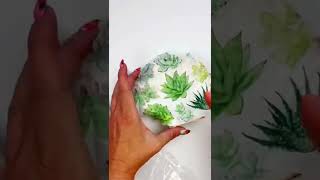 How to decoupage with napkins and make a shell ring dish [upl. by Aramen186]