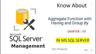 Theory Of Aggregate Function in SQL server [upl. by Primrose]