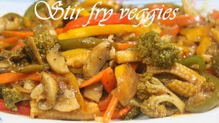 STIR FRY VEGGIESRecipe in Hindicolourful vegetablesHealthyQuickTasty [upl. by Etnuahc]