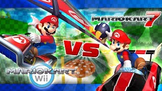 Mario Kart 7 vs Mario Kart Wii  Track Comparison [upl. by Vernen]