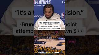 Jalen Brunson says late 3PT attempt was quotterrible decisionquot [upl. by Brnaby]