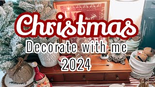 CHRISTMAS DECORATE WITH ME USING THRIFTED HOME DECOR [upl. by Hodess]