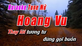 Hoang Vu Karaoke Tone Nữ Phối Mới  Nhạc Sống Dễ Hát NBP Music [upl. by Tadeas]