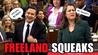 Pierre Poilievre Makes Freeland LOSE IT In Parliament [upl. by Zeba]