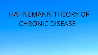 THEORY OF CHRONIC DISEASE [upl. by Lorelie342]