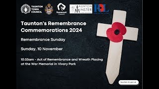 Taunton Town Council Remembrance Sunday Live Stream from Vivary Park [upl. by Prowel]