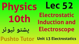 Lec 52 Electroscope and Electrostatic induction Class 10 physics unit 13 Pushto Tutor tech [upl. by Cathrin]