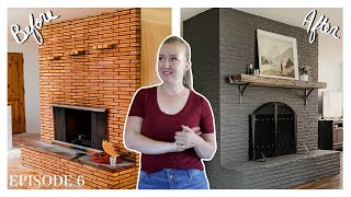 🤩 DIY Brick Fireplace Makeover so satisfying  EPISODE 6  House Projects Series [upl. by Nicolai]