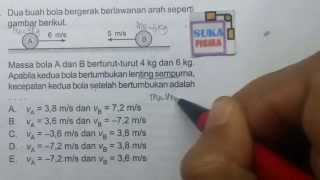 Momentumsoal Tumbukan lenting sempurnakimia SMA [upl. by Aihsikal95]