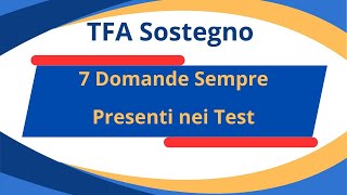 Tfa sostegno cosa studiare  7 argomenti sempre presenti nei test preliminari [upl. by Jehoash]